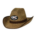 2-Tone Western Hat w/ Brown Trim & Band w/ Custom Digital Printed Icon